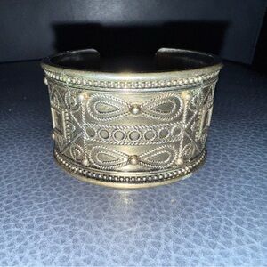 Intricate Silver-Tone Cuff Bracelet